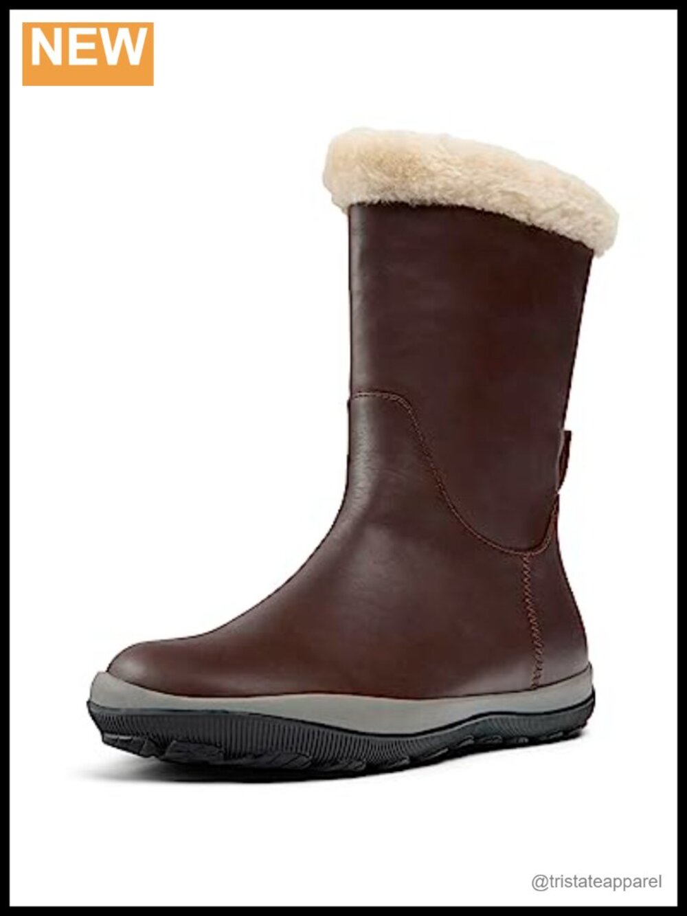 Women's Faux Fur Lined Pull-On Ankle Leather Boots Winter Snow